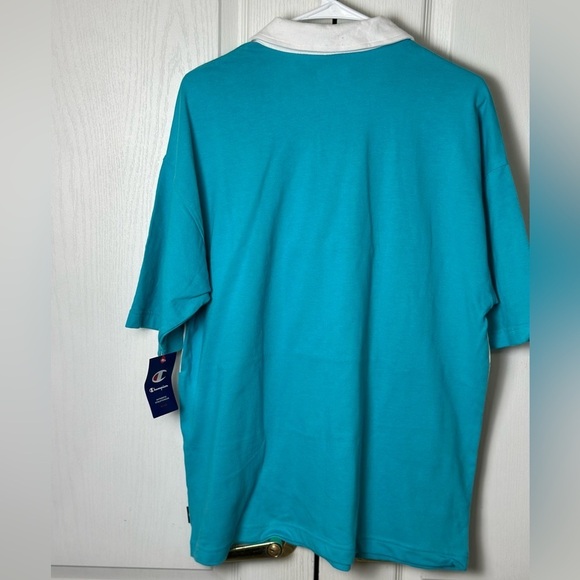Champion Men's Powerblend Rugby Polo Short Sleeve Tee Shirt Size Medium NWT! - Picture 2 of 7